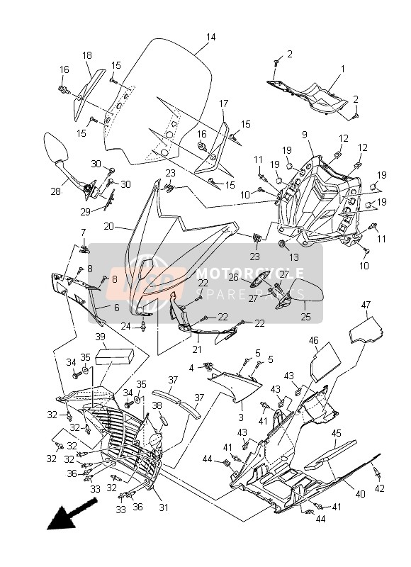 Yamaha XP500 2014 Pare-Brise pour un 2014 Yamaha XP500